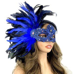 Women Costume Venetian mask Feather Masquerade Party Masks